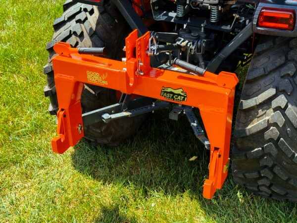 Angled View of GWT Fast Cat I Quick Hitch, Orange