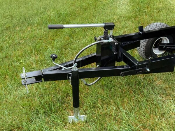 Dump Trailer Double-Action Pump Handle, Parking Stand, and Swinging Clevis Hitch