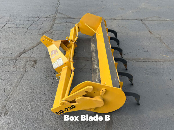 Left View of Used Rollover Box Blade B (Bent Axle, Missing Handle)