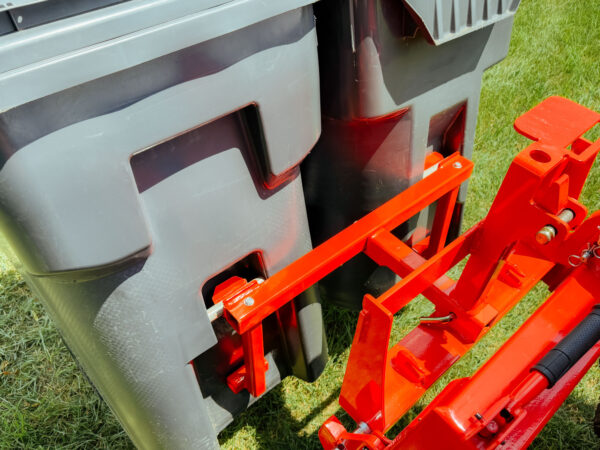 Catch Bar Holder on Trash Can Hauler