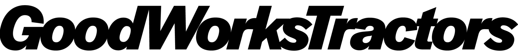 Black text logo for Good Works Tractors