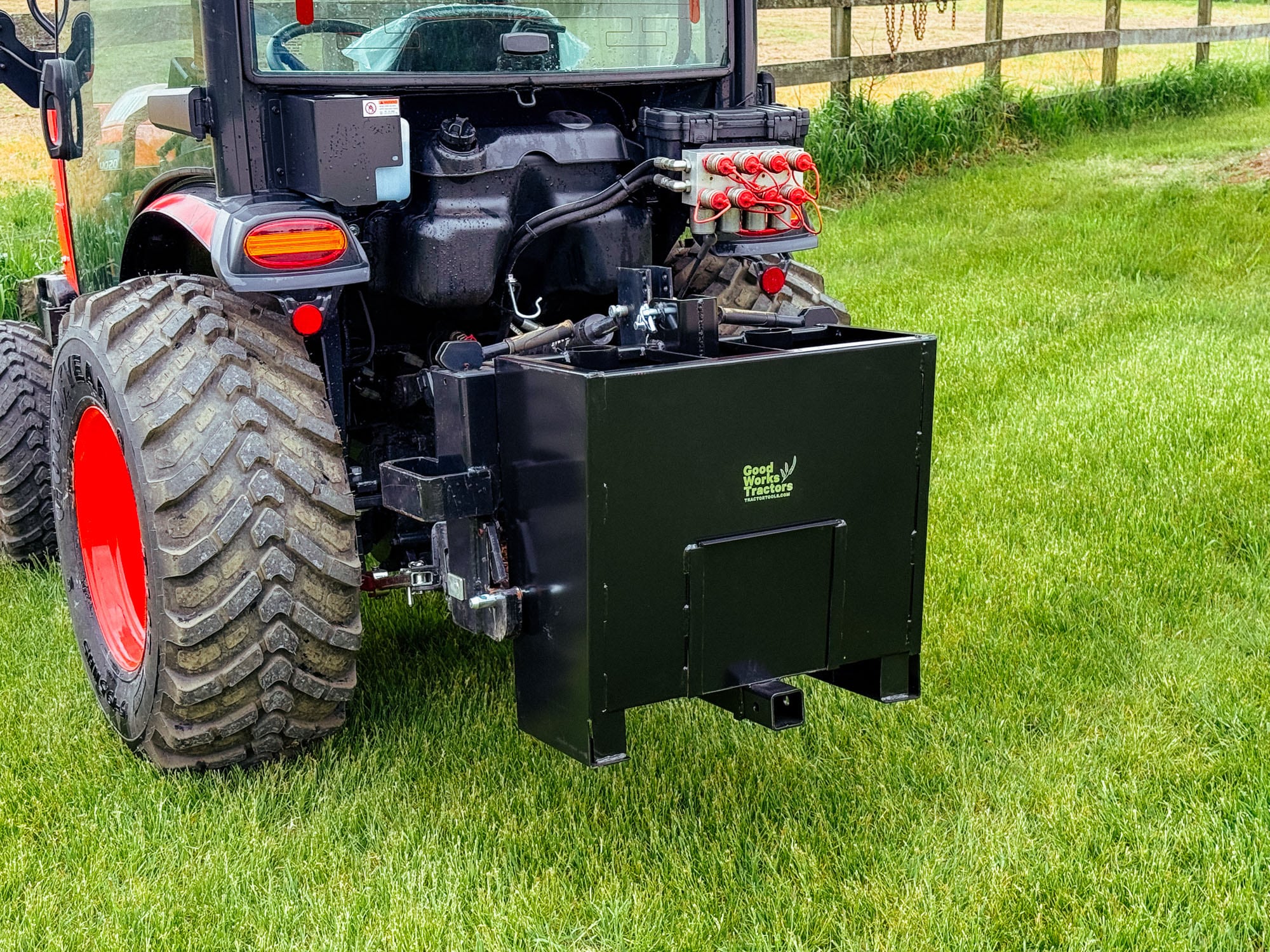 a 3-point ballast box on a tractor