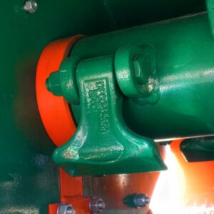 green hammer blade on flail mower