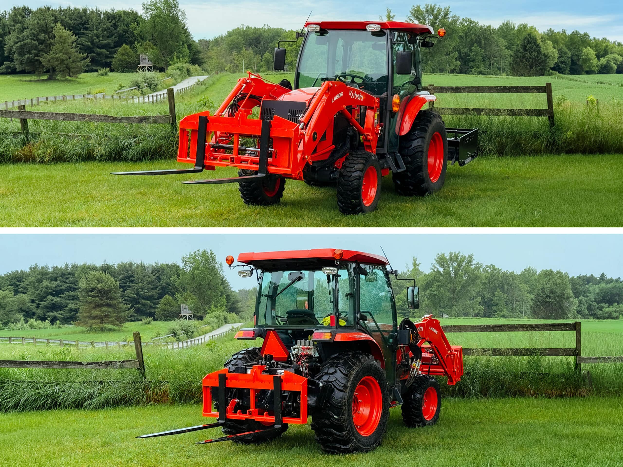 GWT VersaForks on Front and Back of Tractor
